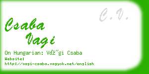 csaba vagi business card